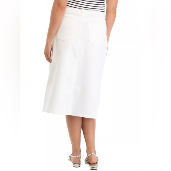 Gloria Vanderbilt Vintage White Midi Denim Skirt NWT - Picture 2 of 12